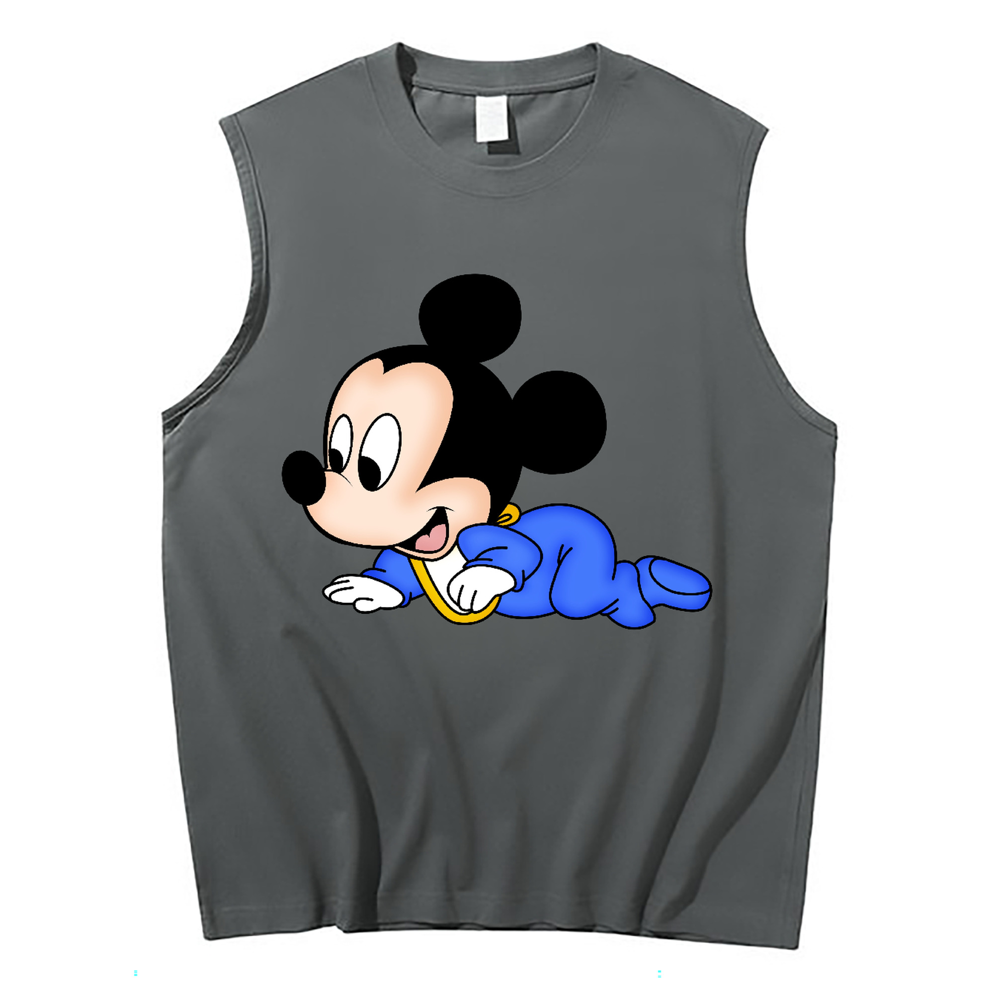 ミッキーマウス Mickey Mouse コットン100％タンクトップ（フロントプリント）